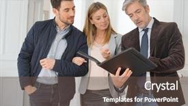  Presentation with real estate - Slides featuring career guidace - couple with real-estate agent visiting background and a  colored foreground