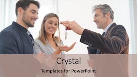  Presentation with free aging at home - Cool new presentation theme with career guidance - estate agent handing over keys backdrop and a coral colored foreground