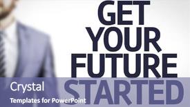  Presentation with future - Presentation theme with career guidance - get your future started written background and a ocean colored foreground