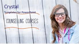  Presentation with camera - Cool new PPT theme with career guidance - word counselling courses against pretty backdrop and a sky blue colored foreground