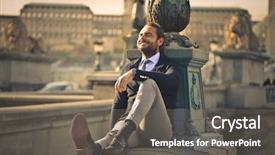  Presentation with career - Audience pleasing PPT theme consisting of career history - relaxed manager backdrop and a  colored foreground