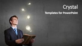  Presentation with history book - Presentation theme with career history - young handsome man in suit background and a dark gray colored foreground