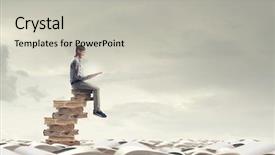  Presentation with history - Amazing presentation design having career history - young man in casual sitting backdrop and a  colored foreground