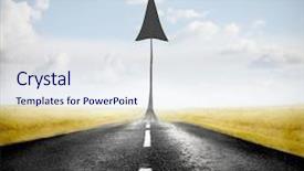  Presentation with country - Presentation featuring future trends - country road with arrow upright background and a sky blue colored foreground
