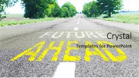  Presentation with road marking - Amazing theme having future concept text future ahead backdrop and a soft green colored foreground