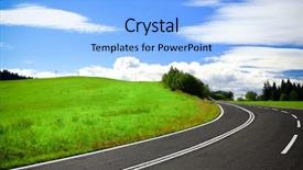  Presentation with curve ahead - Beautiful presentation theme featuring ahead curve - road backdrop and a light blue colored foreground
