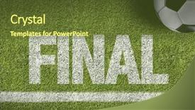  Presentation with final - Audience pleasing presentation design consisting of soccer field with the text backdrop and a tawny brown colored foreground