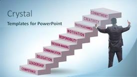  Presentation with skills - Presentation theme featuring career-ladder-concept-with-key background and a light blue colored foreground