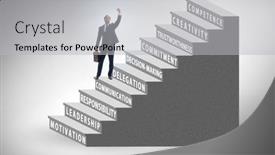  Presentation with skills - Slide set consisting of career-ladder-concept-with-key background and a light gray colored foreground