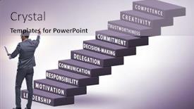  Presentation with skills - Slides featuring career-ladder-concept-with-key background and a light gray colored foreground