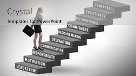  Presentation with skills - Presentation design featuring career-ladder-concept-with-key background and a light gray colored foreground