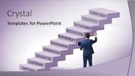  Presentation with skills - Presentation theme enhanced with career-ladder-concept-with-key background and a lemonade colored foreground