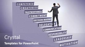  Presentation with skills - Slide set consisting of career-ladder-concept-with-key background and a mint green colored foreground