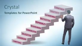  Presentation with skills - PPT theme with career-ladder-concept-with-key background and a light blue colored foreground