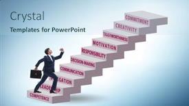  Presentation with skills - Slides with career-ladder-concept-with-key background and a light blue colored foreground