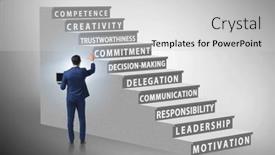  Presentation with skills - Slides featuring career-ladder-concept-with-key background and a light gray colored foreground