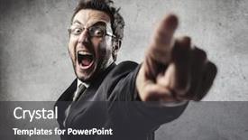  Presentation with angry - Cool new presentation theme with career opportunities - angry businessman screaming backdrop and a dark gray colored foreground