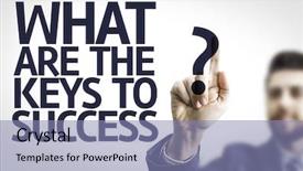  Presentation with business success - Theme with career opportunities - business man pointing to transparent background and a light blue colored foreground