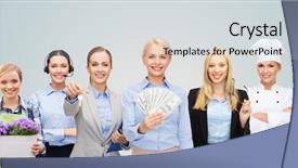  Presentation with compensation - Presentation theme consisting of career opportunities - people profession employment compensation background and a light gray colored foreground