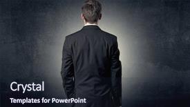  Presentation with alone - Slide set having career options - young businessman standing and thinking background and a wine colored foreground