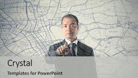  Presentation with city map - Cool new presentation theme with route on a city map backdrop and a light gray colored foreground