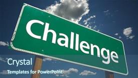  Presentation with career path - Presentation featuring career path career path - challenge road sign with dramatic background and a ocean colored foreground