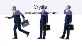  Presentation with career portfolio - Colorful PPT theme enhanced with career portfolio - businessman walking standing side view backdrop and a light blue colored foreground