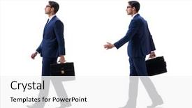  Presentation with businessman standing on maze - Audience pleasing presentation design consisting of career portfolio - businessman walking standing side view backdrop and a white colored foreground