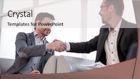  Presentation with financial portfolio - Cool new slides with career portfolio - close up handshake financial partners backdrop and a light gray colored foreground