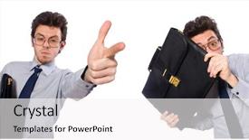  Presentation with collage of a forest - Slide deck with career portfolio - collage with young businessman background and a  colored foreground