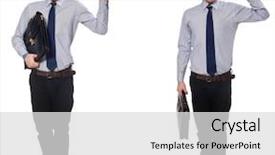  Presentation with four seasons in collage - Presentation design enhanced with career portfolio - collage with young businessman background and a light gray colored foreground