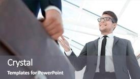  Presentation with career portfolio - Theme enhanced with career portfolio - detail of a businessman holding background and a gray colored foreground