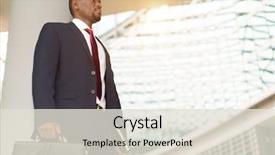  Presentation with career portfolio - Beautiful PPT theme featuring career portfolio - detail of a businessman holding backdrop and a lemonade colored foreground