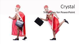  Presentation with king - Colorful slide deck enhanced with career portfolio - naked king isolated backdrop and a  colored foreground