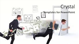  Presentation with running hours - Colorful PPT theme enhanced with career portfolio - running businessman against doodle office backdrop and a cream colored foreground