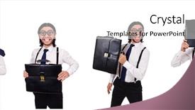  Presentation with young - Amazing PPT layouts having career portfolio - young businessman holding briefcase isolated backdrop and a white colored foreground
