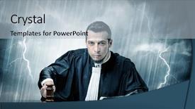  Presentation with judge it - Slides with career powerpoints - young handsome judge with stormy background and a  colored foreground