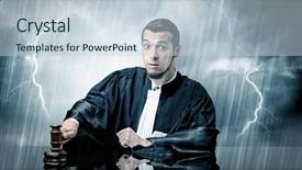  Presentation with stormy oean - PPT theme having career powerpoints - young handsome judge with stormy background and a  colored foreground