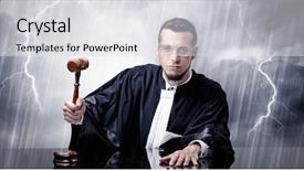  Presentation with wallpaper kopi - Slide set featuring career powerpoints - young handsome judge with stormy background and a light gray colored foreground