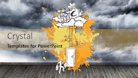  Presentation with wall paint - Cool new PPT theme with career-progession-concept-on-paint backdrop and a  colored foreground