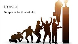  Presentation with climbing stairs - Cool new PPT theme with career-progression-concept-with-businessman backdrop and a white colored foreground