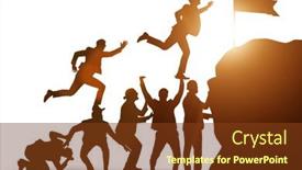  Presentation with climbing stairs - Cool new slides with career-progression-concept-with-businessman backdrop and a tawny brown colored foreground