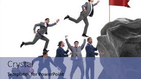  Presentation with climbing stairs - Audience pleasing slide set consisting of career-progression-concept-with-businessman backdrop and a ocean colored foreground