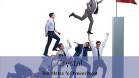  Presentation with climbing stairs - Slide set consisting of career-progression-concept-with-businessman background and a ocean colored foreground