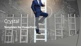  Presentation with career - Slide deck featuring career progression concept with various ladders background and a gray colored foreground