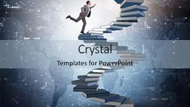  Presentation with steps success investment - Presentation theme consisting of career progression through investment background and a light blue colored foreground