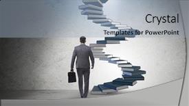  Presentation with steps success investment - Presentation design having career progression through investment background and a light blue colored foreground