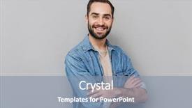  Presentation with cheerful - Cool new theme with career satisfaction - excited cheerful man wearing shirt backdrop and a seafoam green colored foreground