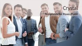  Presentation with successful group of surgeons - PPT layouts consisting of career satisfaction - group of successful young employees background and a light gray colored foreground