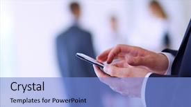  Presentation with farewell colleagues - Slides enhanced with career satisfaction - portrait of young businessman background and a  colored foreground